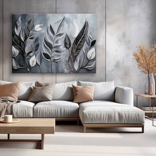 Wandbild minimalismus blätter natur 90 x 60 cm