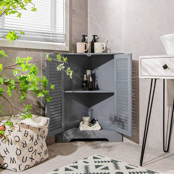 Eckschrank Bodenschrank Grau