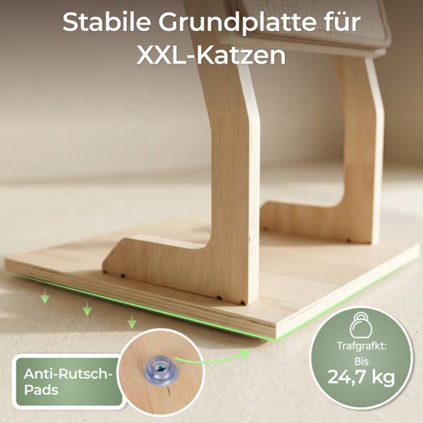 Katzenkratzbrett Caty Beige - Holz teilmassiv - 34 x 6 x 44 cm