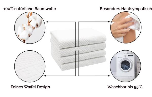 Duschtücher 00000358 4er-Set Weiß