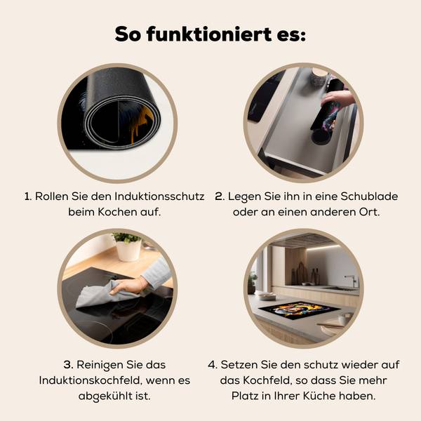 HERDABDECKPLATTE Graffiti Affe 58 x 51 cm