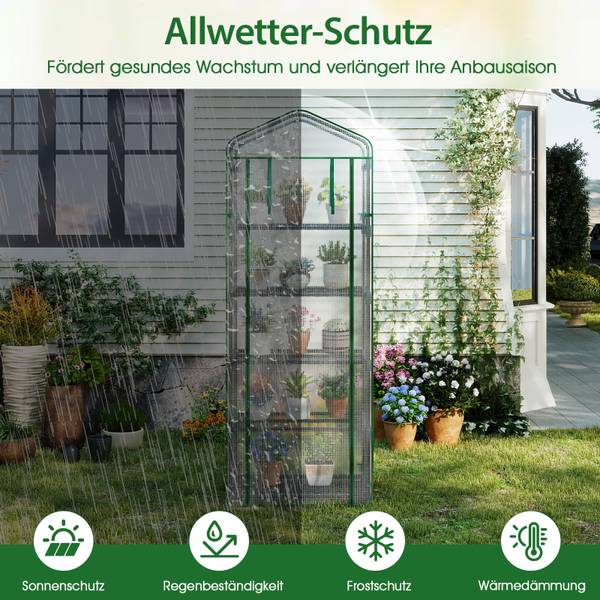 Gewächshaus SF6768ITDE Grün - Metall - 48 x 190 x 69 cm