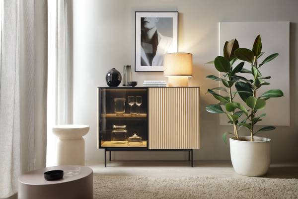 Commode RITA Imitation chêne - Largeur : 107 cm