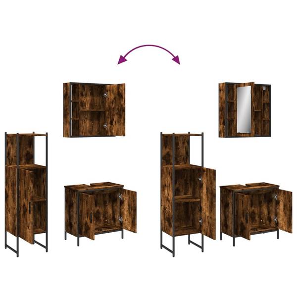 Meubles de bain 3033727 lot de 3 Marron - Bois manufacturé - 16 x 60 x 60 cm