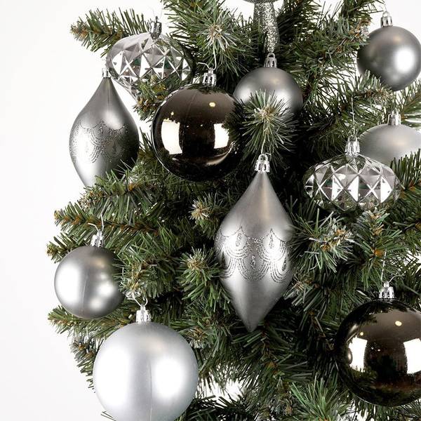 Weihnachtskugeln 19er Set 839140 Silber - Kunststoff - 13 x 13 x 13 cm