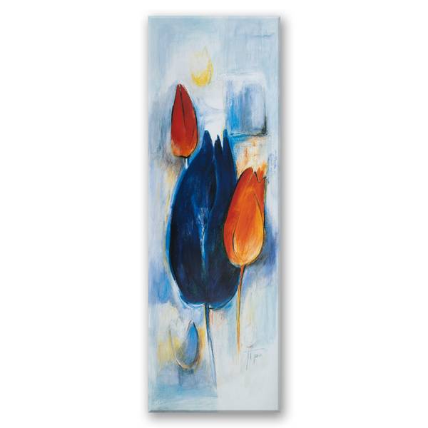 Wandbild märchenhafte tulpen gemalt 40 x 120 cm