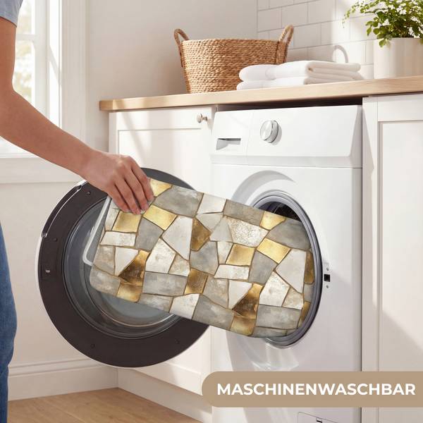BADEMATTE Mosaik 90 x 60 cm - Durchmesser: 96 cm