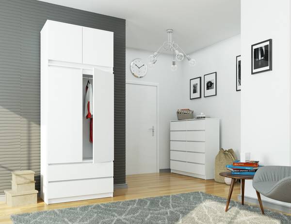 Kleiderschrank S90 2T 2S CLP Weiß