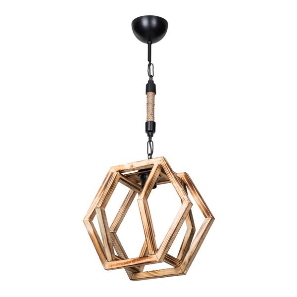 Hängeleuchte Cheltenham Braun - Massivholz - 30 x 68 x 30 cm