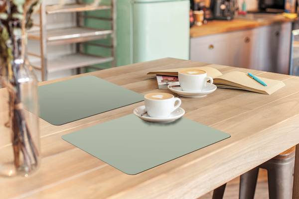 PLATZSETS Einfarbig 6er-Set Grün - Vinyl - 45 x 30 x 1 cm