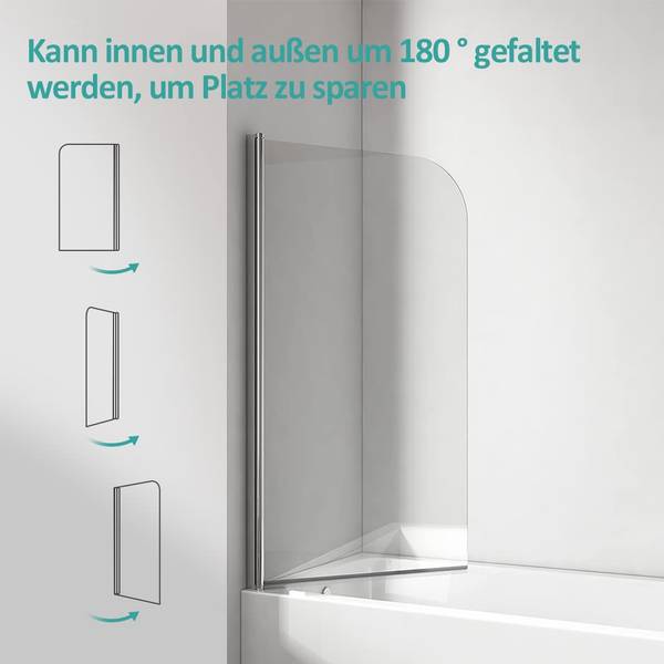 Badewanne Duschwand NFASS90E Tiefe: 90 cm