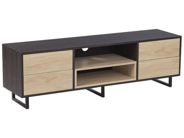 TV-Möbel MAINE Schwarz - Braun - Holzwerkstoff - 140 x 44 x 35 cm