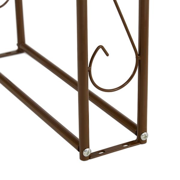 Rozenboog metaal 155 cm breed bruin - staal - 155 x 240 x 39 cm