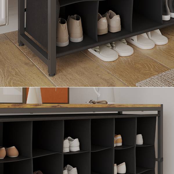 Schuhschrank Fyrk 51611 Braun - Holzwerkstoff - 100 x 55 x 30 cm