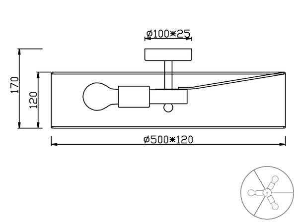 LED Deckenleuchte dimmbar Ø 50cm Grau - Silber