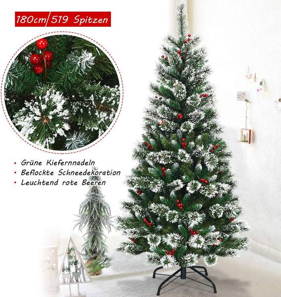 180cm Künstlicher Weihnachtsbaum Grün - Kunststoff - 85 x 180 x 85 cm