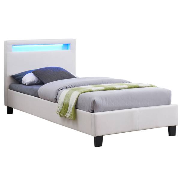 Polsterbett mit LED HIMALAYA Weiß