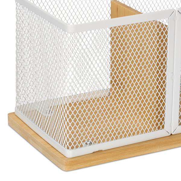 Lot de 2 organiseurs de bureau Marron - Blanc - Fer - 18 x 15 x 10 cm