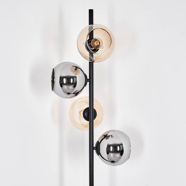 Stehlampe Cesaro Braun - Grau - Silber - Metall - 17 x 160 x 69 cm