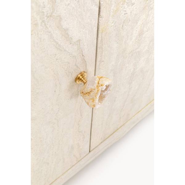 Sideboard Travertino Beige - Messing - 140 x 77 x 45 cm