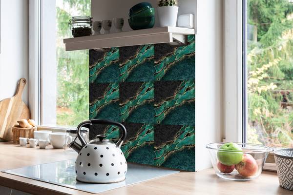 Selbstklebende Fliesen (9 St.) Marmor Polyester PVC - 30 x 30 x 0 cm