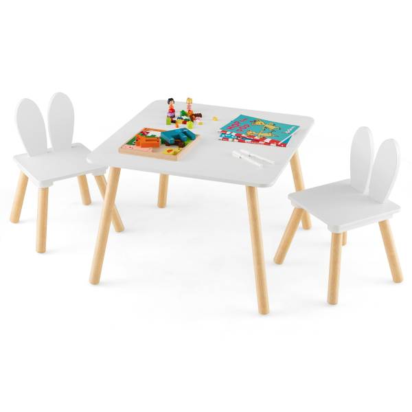 Kinderschreibtisch 59378640 3er Set Weiß - Holzwerkstoff - 1 x 1 x 1 cm