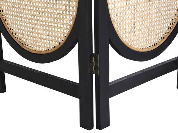 Paravent HANOI Schwarz - Holzwerkstoff - 2 x 180 x 150 cm