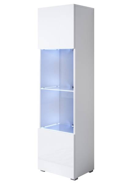 Vitrine Luke V6 mit Füße Weiß - Höhe: 167 cm