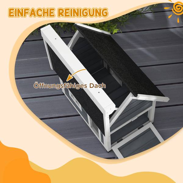 Katzenhaus BB7016 Grau - Massivholz - 50 x 20 x 85 cm