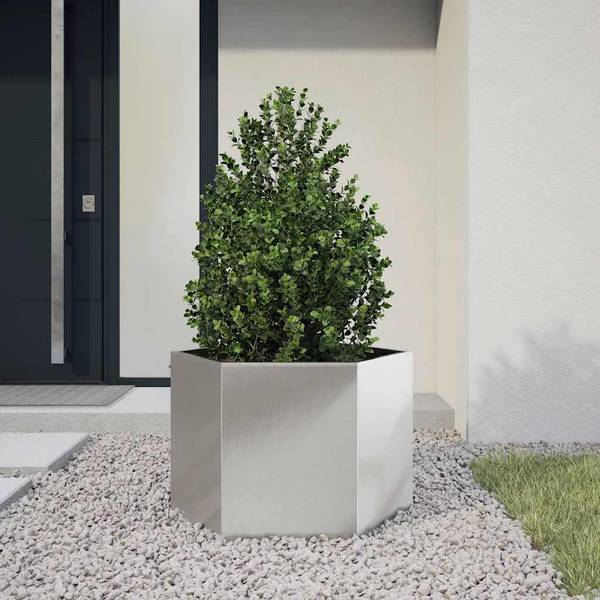 Jardinière 3042251-1 Gris lumineux - Argenté - 60 x 69 cm