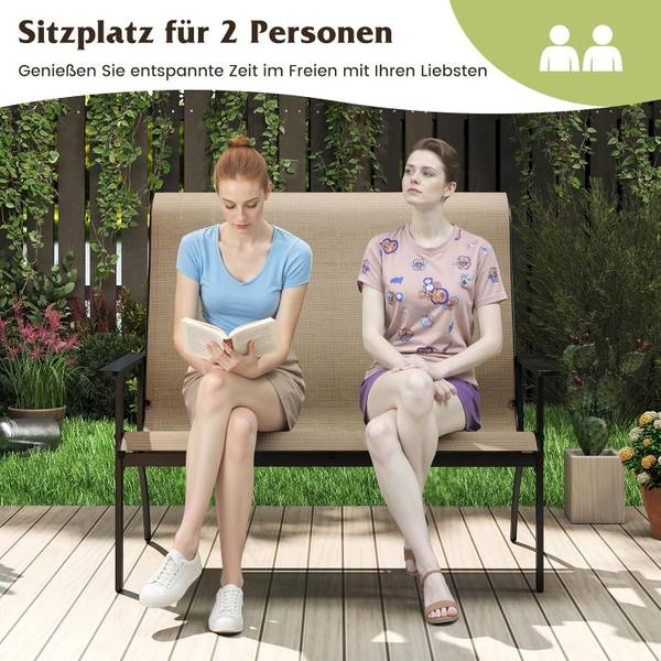 Gartenbank ZB34532ORDE Braun - Metall - 120 x 106 x 81 cm