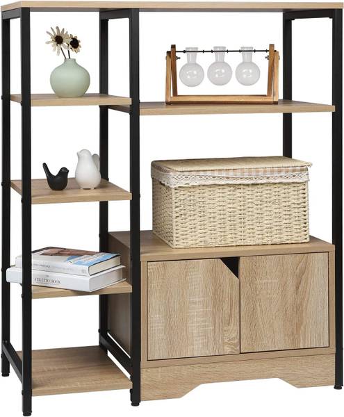 Standregal Finja Braun - Holzwerkstoff - Metall - 80 x 97 x 35 cm