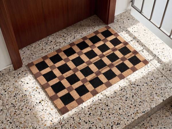 Fussmatte VILLASIS Beige - Schwarz - 60 x 90 cm