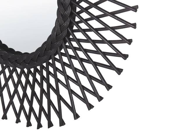 Wandspiegel TAGOLU Schwarz - Rattan - 60 x 60 x 1 cm