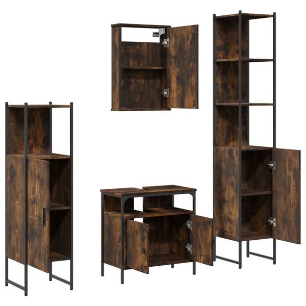 Badmöbel 3033740 4-teilig Braun - Holzwerkstoff - 30 x 60 x 60 cm