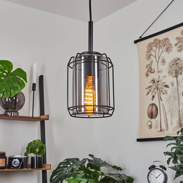 Deckenleuchte Fortullino Schwarz - Grau - Metall - 16 x 28 x 16 cm