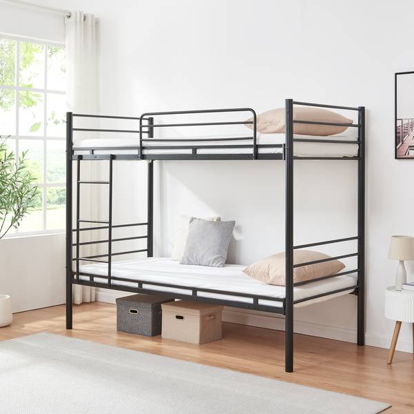 Metall-Etagenbett Bevapis Schwarz - Stahl - 94 x 171 x 210 cm