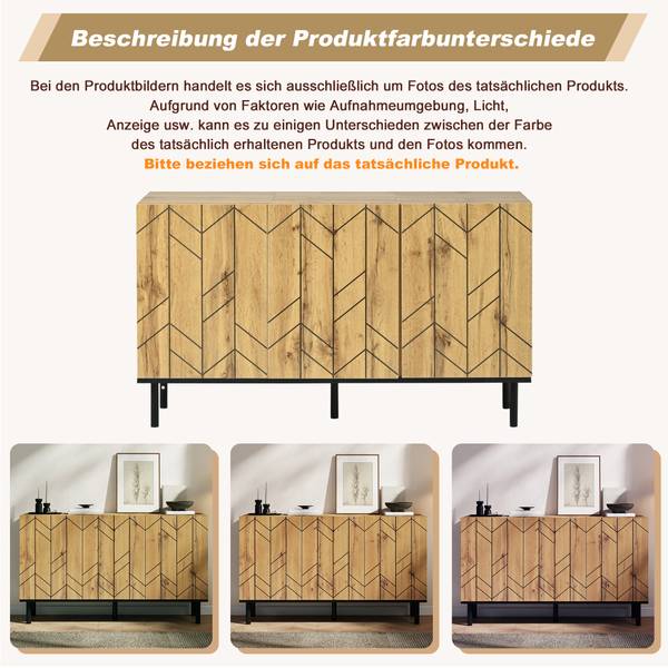 Sideboard Aphrodite Ⅸ Schwarz - Braun - Holzwerkstoff - 35 x 70 x 120 cm