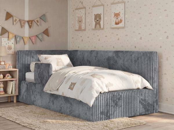 Kinderbett TILVO ALTA Grau - 113 x 218 cm - Ohne Matratze