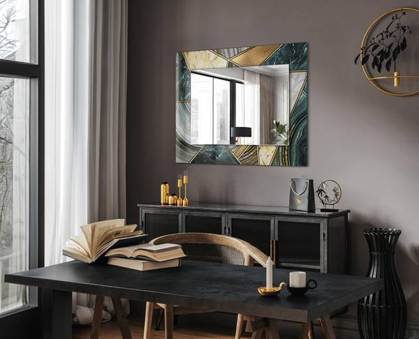 Wandspiegel Abstrakte Geometrie Höhe: 80 cm