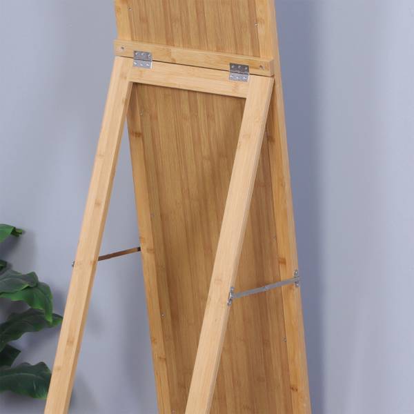 Spiegel bamboelijst bruin - bamboe - plaatmateriaal op houtbasis - glas - 37 x 155 x 4 cm