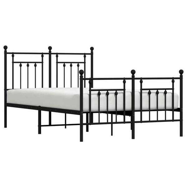Bettgestell mit Kopf und Fußteil X709 Schwarz - 125 x 207 cm