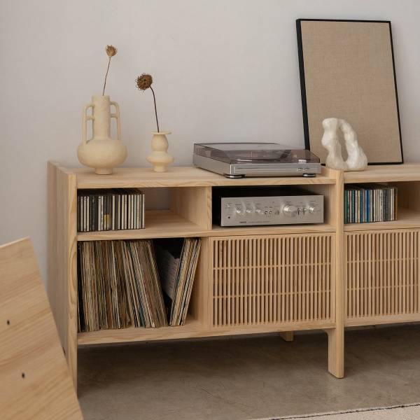 Sideboard Mesquida Groß Braun - Kiefer - 300 x 75 x 42 cm