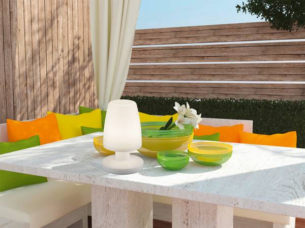 Außentischleuchte Titta 2er Set Weiß - Kunststoff - 13 x 21 x 13 cm