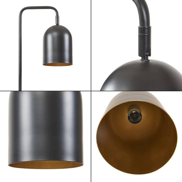 Lampadaire Barnard Noir - Métal - 28 x 159 x 28 cm