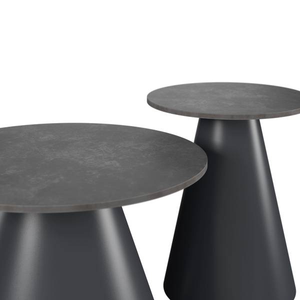 Couchtisch MILA Schwarz - Grau - Metall - Stein - 1 x 1 x 1 cm
