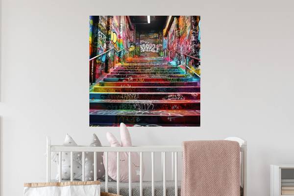 WANDTATTOO Treppe Polypropylen - 50 x 50 x 1 cm
