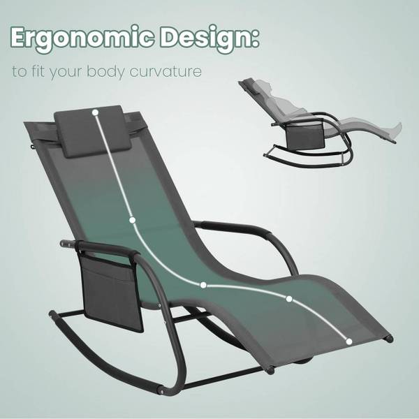 Liegestuhl Mustafa(2er Set) Grau