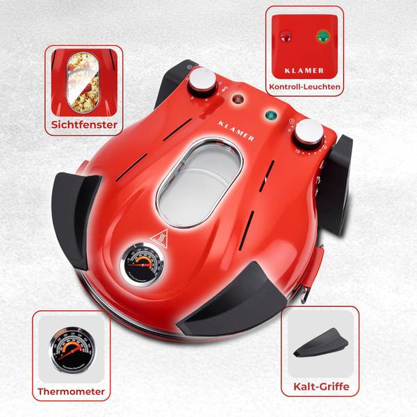 Pizzaofen 1200 Rot - Metall - 36 x 19 x 35 cm