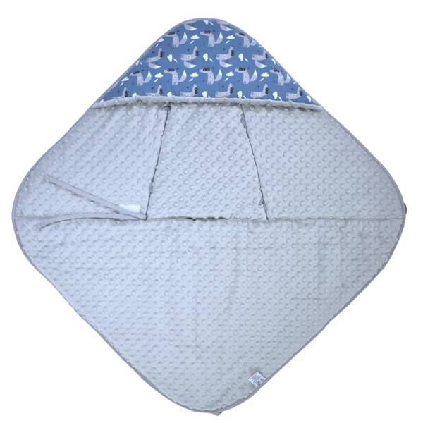 Einschlagdecke Tiny Blau - Textil - 80 x 2 x 80 cm